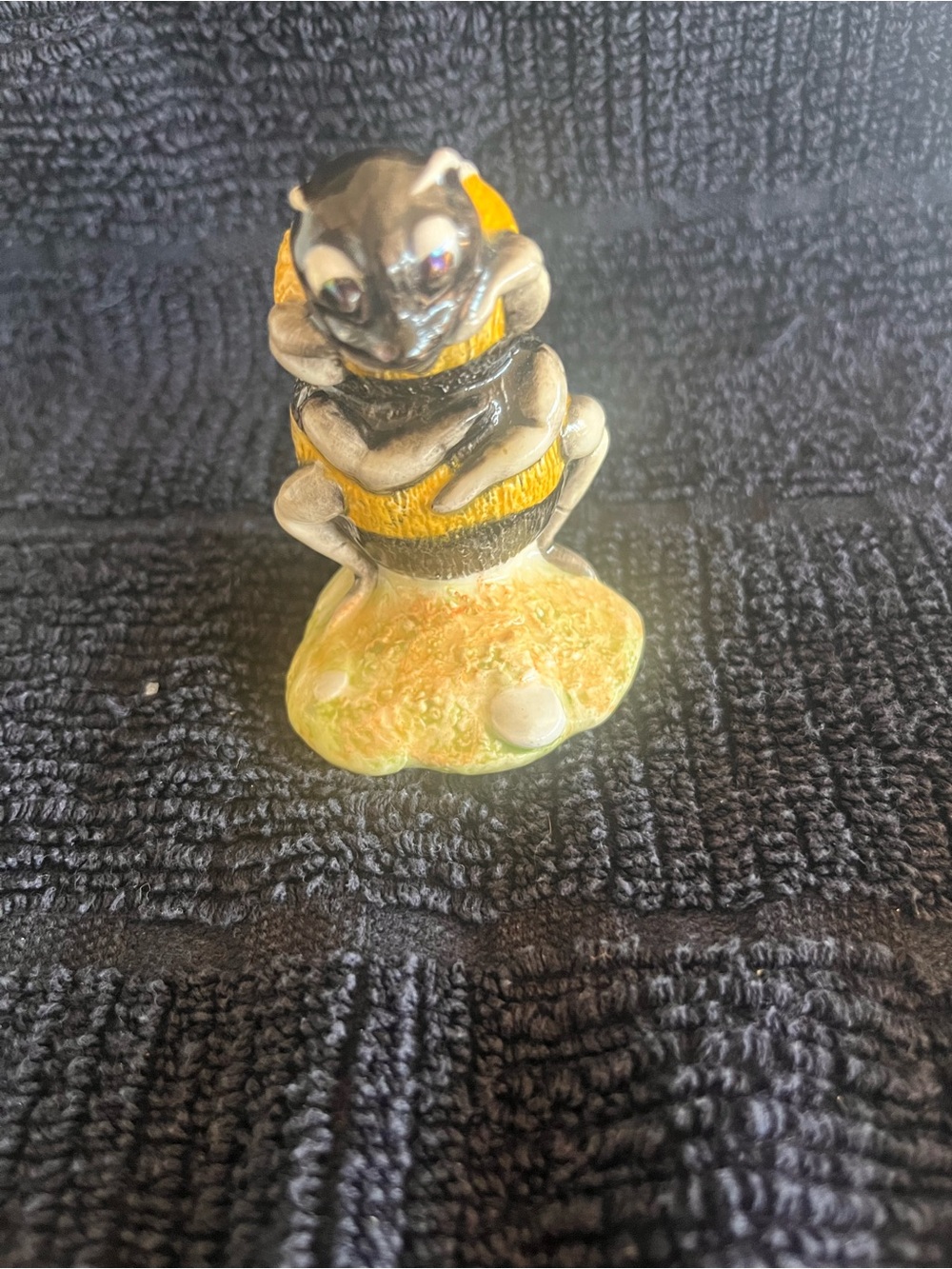 Yellow and Black Bee Figurine Reptile Accessory
